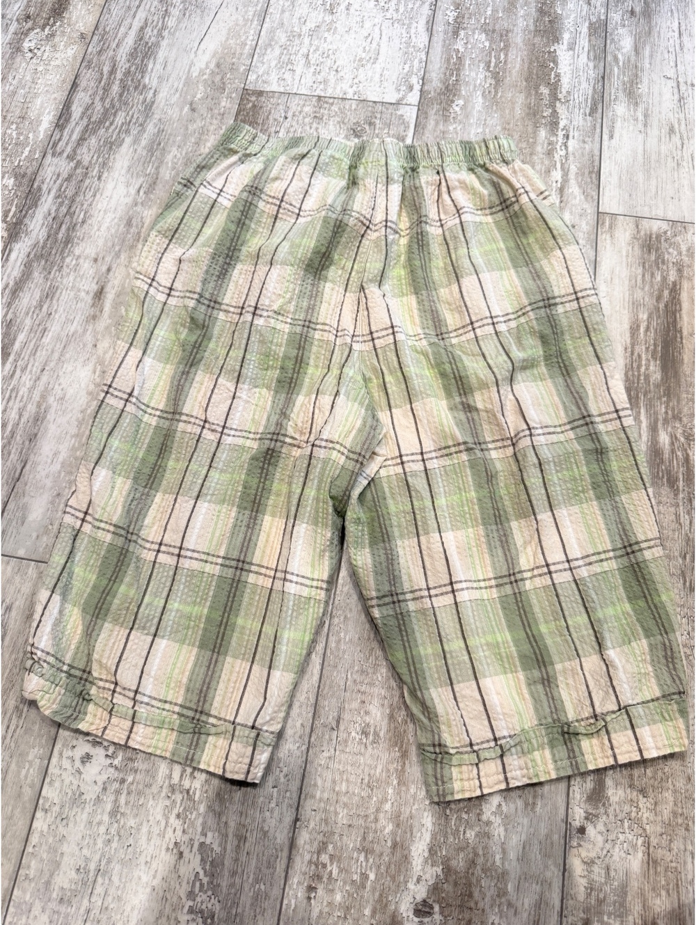 Erika M Plaid Cotton Capri Pants Cottagecore Coastal